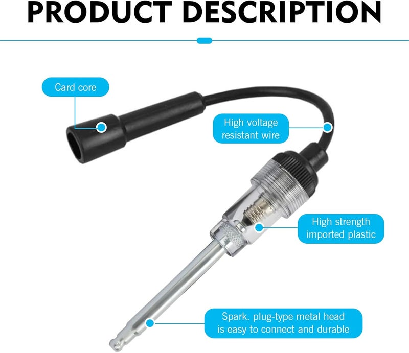 winterrock Spark Plug Tester, Inline Ignition Coil Tester, Spark Tester Small Engine for Check Ignition System, Universal Armature Diagnostic Detector Tool, for Cars, Motorcycle, Lawnmowers - Image 3